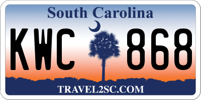 SC license plate KWC868