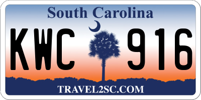 SC license plate KWC916