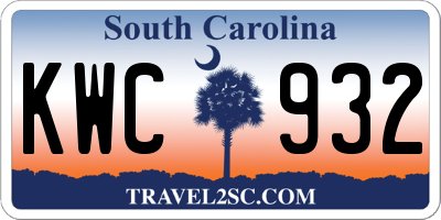 SC license plate KWC932