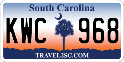 SC license plate KWC968