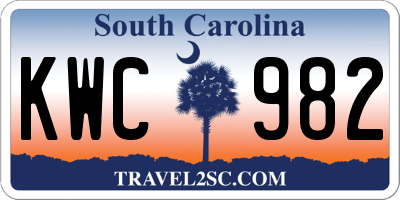 SC license plate KWC982