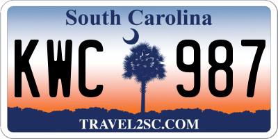 SC license plate KWC987