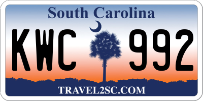 SC license plate KWC992