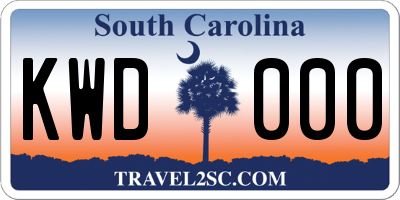 SC license plate KWD000