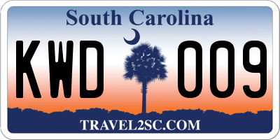 SC license plate KWD009