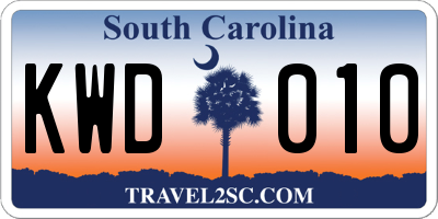 SC license plate KWD010