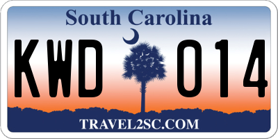 SC license plate KWD014