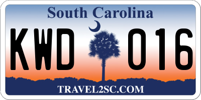 SC license plate KWD016