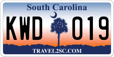 SC license plate KWD019