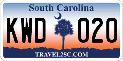 SC license plate KWD020