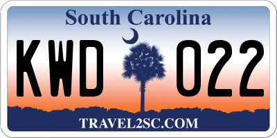 SC license plate KWD022