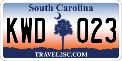 SC license plate KWD023