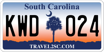 SC license plate KWD024
