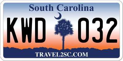 SC license plate KWD032