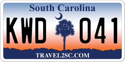 SC license plate KWD041