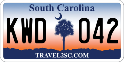 SC license plate KWD042