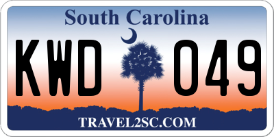 SC license plate KWD049