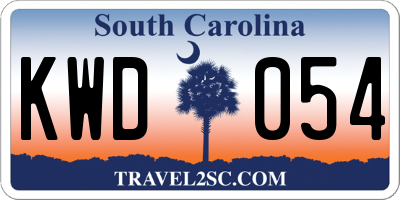 SC license plate KWD054