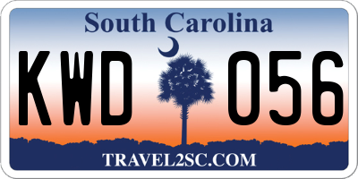 SC license plate KWD056
