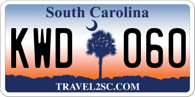 SC license plate KWD060