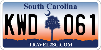 SC license plate KWD061