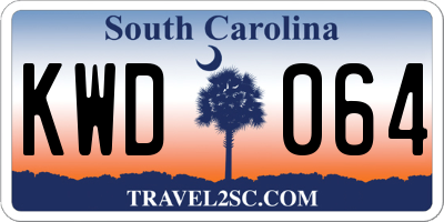 SC license plate KWD064