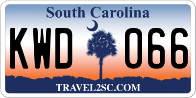 SC license plate KWD066