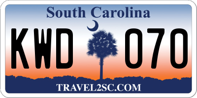 SC license plate KWD070