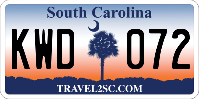 SC license plate KWD072