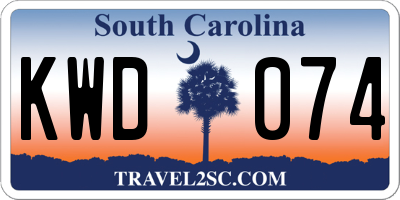 SC license plate KWD074