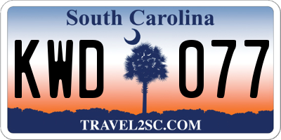 SC license plate KWD077