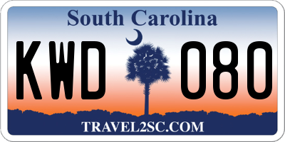 SC license plate KWD080