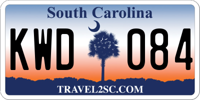SC license plate KWD084