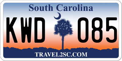 SC license plate KWD085