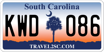 SC license plate KWD086