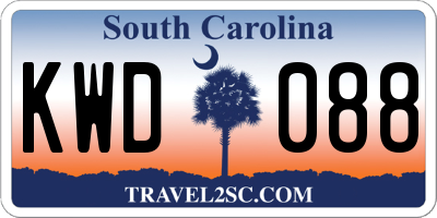 SC license plate KWD088