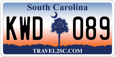 SC license plate KWD089