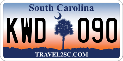 SC license plate KWD090