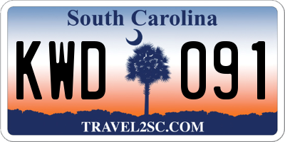 SC license plate KWD091