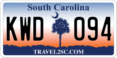 SC license plate KWD094