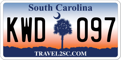 SC license plate KWD097
