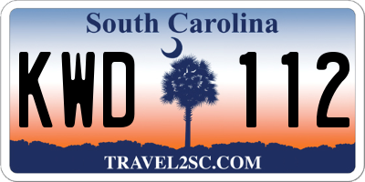 SC license plate KWD112