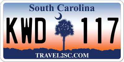 SC license plate KWD117