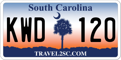 SC license plate KWD120