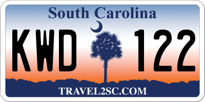 SC license plate KWD122