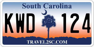 SC license plate KWD124