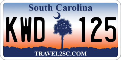 SC license plate KWD125