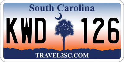 SC license plate KWD126