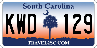 SC license plate KWD129