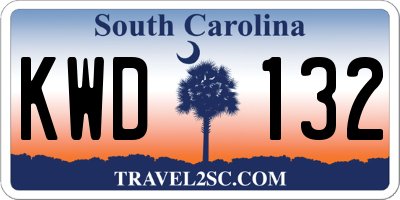 SC license plate KWD132